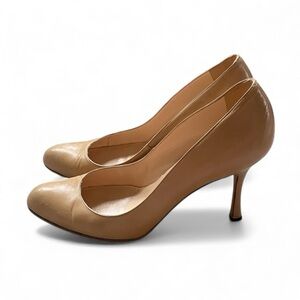 Manolo Blahnik Tan Calf Leather Heels, Sz 9 or 39